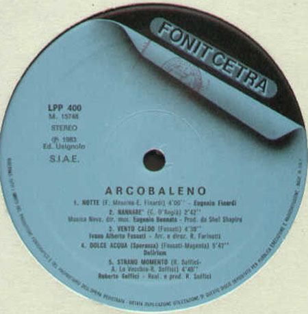 VARIOUS (FINARDI / FOSSATI / NEW TROLLS / RICCHI & POVERI) - Arcobaleno Radio Stereo 2