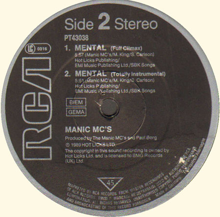 MANIC MC'S, FEAT. SARA CARLSON - Mental