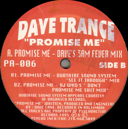 DAVE TRANCE - Promise Me (Dubtribe Sound System Mix)