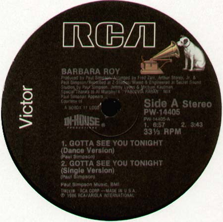 BARBARA ROY - Gotta See You Tonight