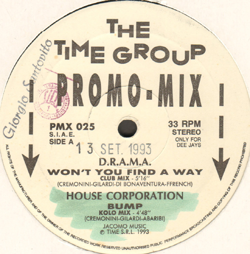 VARIOUS (D.R.A.M.A. / HOUSE CORPORATION / STRAWBERRY JUICE / M.O.P.) - The Time Group Promo-Mix 25 (Won't You Find Away / Bump / Check It For Me / Movement Of People)