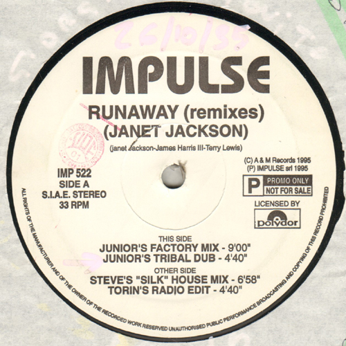 JANET JACKSON  - Runaway / When I Think Of You (Deep Dish Rmxs)