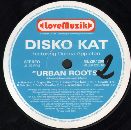 DISKO KAT - Urban Roots, Feat. Donna Appleton