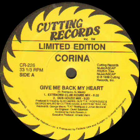 CORINA - Give Me Back My Heart (Limited Edition House Mixes)