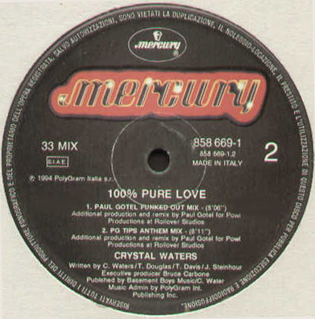 CRYSTAL WATERS - 100% Pure Love (DJ EFX, Paul Gotel Rmxs)