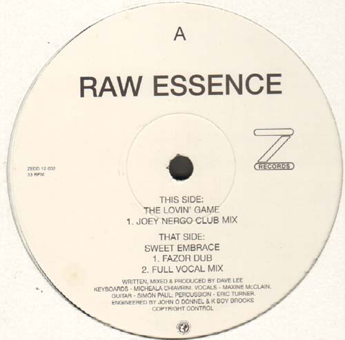 RAW ESSENCE - The Loving Game / Sweet Embrace - Feat. Maxine McClain