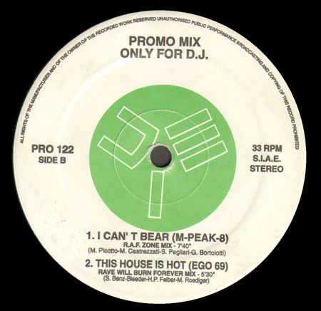 VARIOUS (KILLER FABER / WEST COAST / M-PEAK-8 / EGO 69) - Promo Mix 122 (The Killer Machine / So I Shout / I Can't Bear / This House Is Hot)