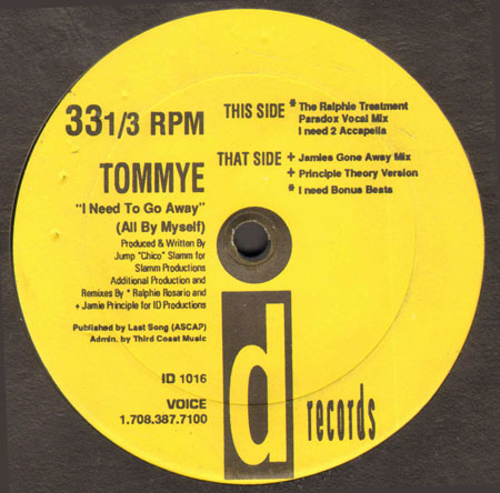 TOMMYE - I Need To Go Away (All By Myself)