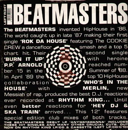 THE BEATMASTERS - Hey DJ / I Can't Dance (To That Music You're Playing), With Betty Boo / Ska Train