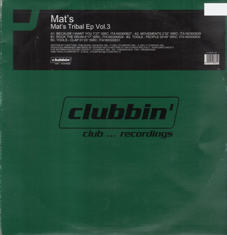 MAT'S - Mat's Tribal EP Vol.3