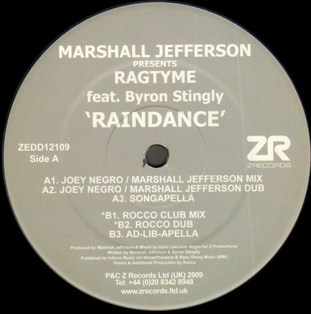 MARSHALL JEFFERSON - Raindance - Pres. Ragtyme - Feat. Byron Stingly