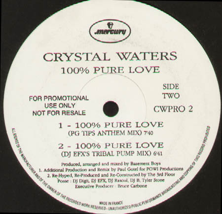 CRYSTAL WATERS - 100% Pure Love (DJ Rasoul, DJ Digit , DJ EFX Rmxs)