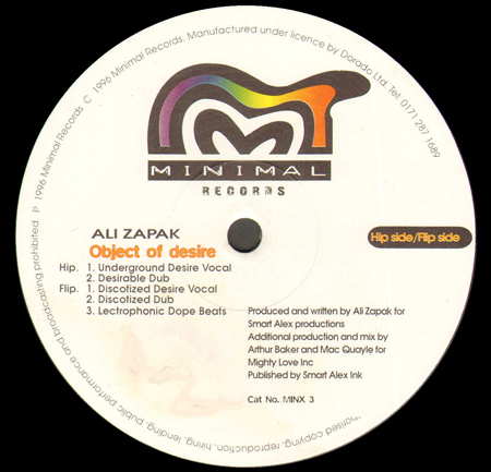 ALI ZAPAK - Object Of Desire (Arthur Baker, Mac Quayle Mixes)