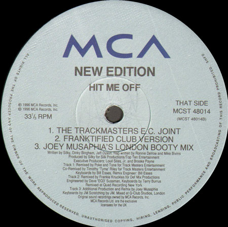 NEW EDITION - Hit Me Off (Frankie Knuckles, Joey Musaphia Rmxs)