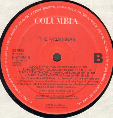 THE PASADENAS - Make It With You (Roger Sanchez  Rmx)