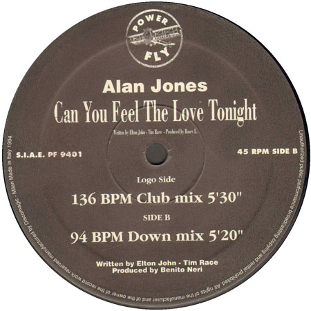 ALAN JONES  - Can You Feel The Love Tonight