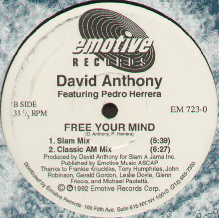 DAVID ANTHONY - Free Your Mind, Feat. Pedro Herrera