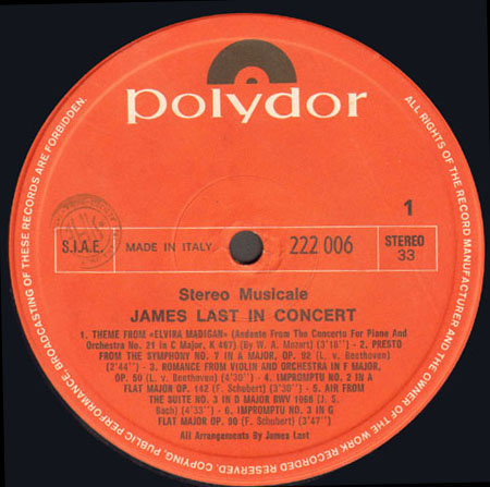 JAMES LAST - In concert