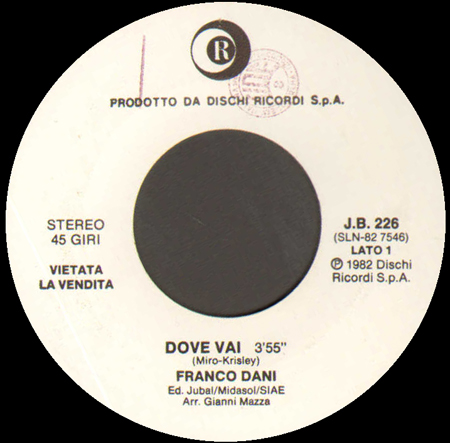 DAVID BOWIE / FRANCO DANI - Cat People (Putting Out Fire) / Dove Vai