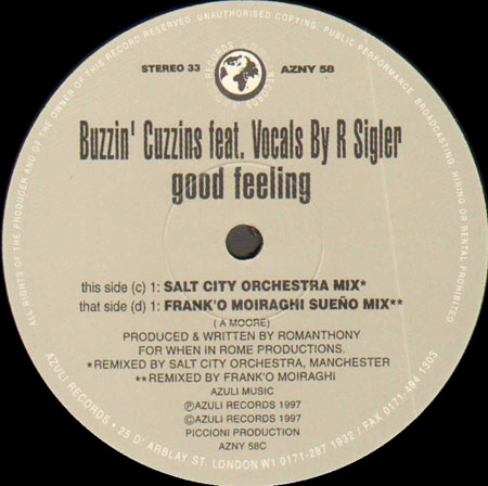 BUZZIN CUZZINS - Good Feeling, Feat. Romanthony (Salt City Orchestra, Frank'O Moiraghi Mixes)