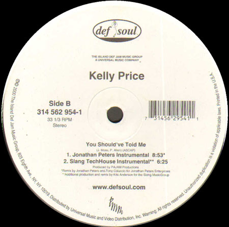 KELLY PRICE - You Should've Told Me