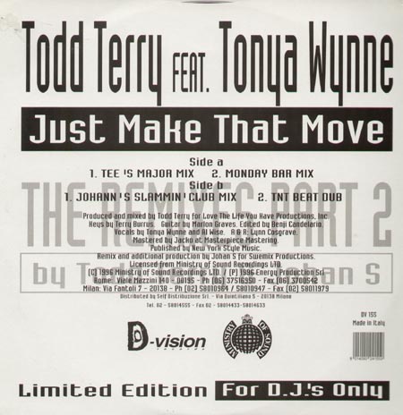 TODD TERRY - Just Make That Move Part Two, Feat. Tonya Wynne
