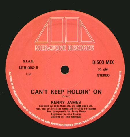KENNY JAMES - Gimme A Little Sign / Can't Keep Holdin' On 