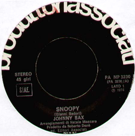 JOHNNY SAX - Snoopy / Senza Lei