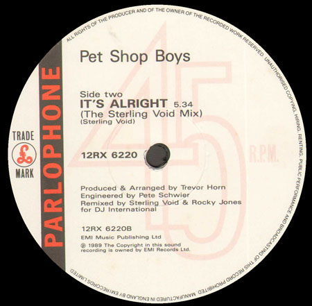 PET SHOP BOYS - It's Alright (The DJ International Mixes)