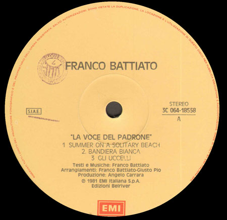 FRANCO BATTIATO - La Voce Del Padrone