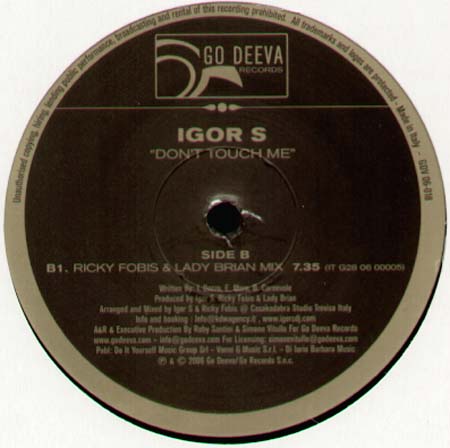 IGOR S - Don't Touch Me (Original, Ricky Fobis & Lady Brian Mix)