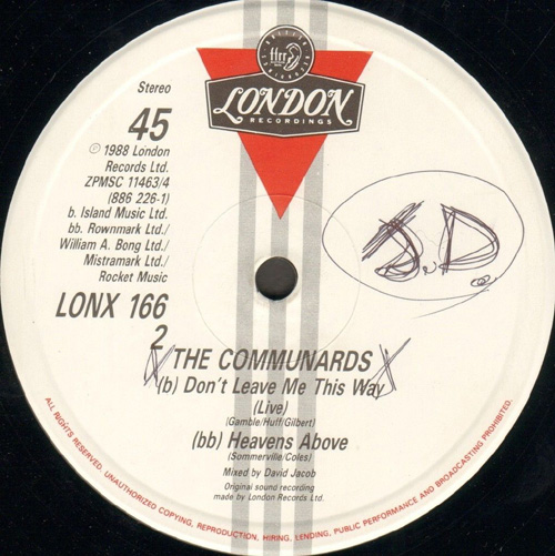 THE COMMUNARDS - For A Friend