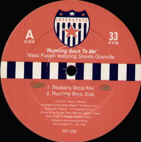 MASS FUSION, FEAT. STEVEN GRANVILLE - Running Back To Me (Booker T, DJ Disciple Rmxs)