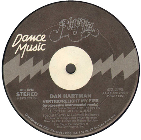 DAN HARTMAN - Vertigo / Relight My Fire