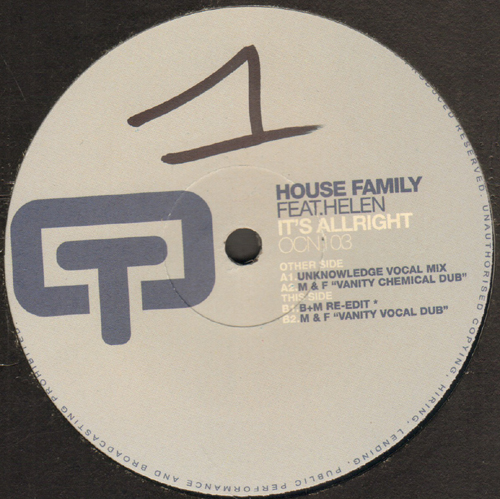 HOUSE FAMILY - It's Alright - Bini & Martini Rmx