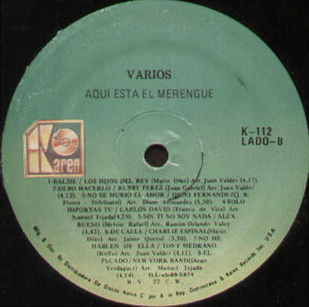 VARIOUS - Aqui Esta El Merengue 