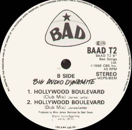 BIG AUDIO DYNAMITE - V. Thirteen / Hollywood Boulevard