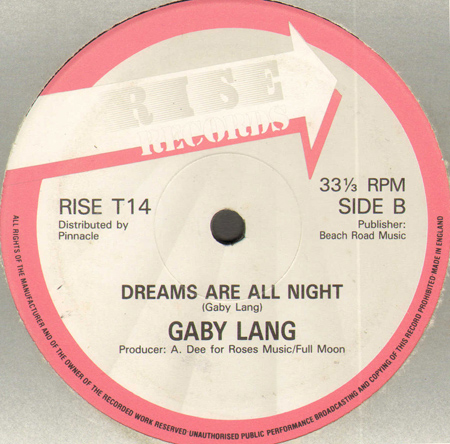 GABY LANG - Shame ('88 Mix) / Dreams Are All Night