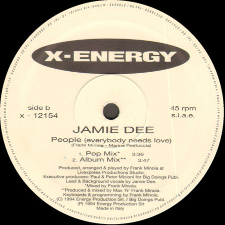 JAMIE DEE - People (Everybody Needs Love)