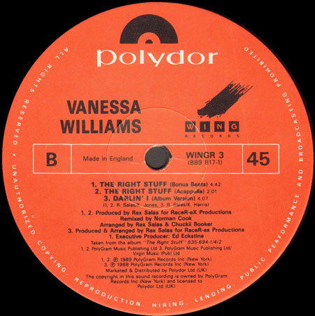 VANESSA WILLIAMS - The Right Stuff (Norman Cook Rmx)