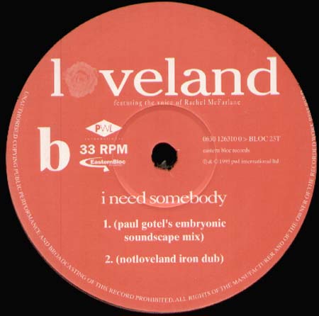 LOVELAND - I Need Somebody (Extended, Paul Gotel Mix) , Feat. Rachel McFarlane