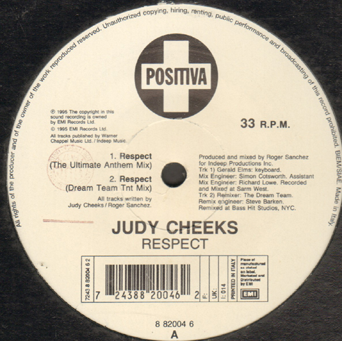 JUDY CHEEKS - Respect (Dream Team, Bottom Dollar Rmxs)