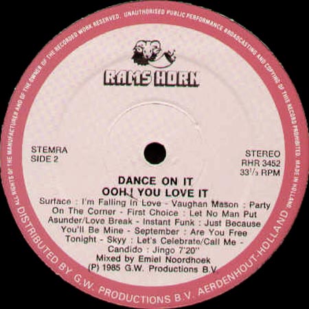 VARIOUS (VAUGHAN MASON / FIRST CHOICE / INSTANT FUNK / SKYY / CANDIDO) - Dance On It Ooh! You Love It