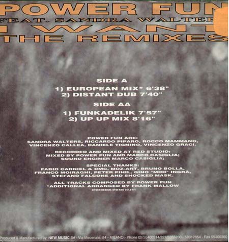 POWER FUN - I Want  (The Remixes), Feat. Sandra Walters