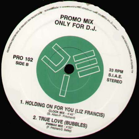 VARIOUS (FACE TO FACE / ANTICAPPELLA / LIZ FRANCIS / BUBBLES) - Promo Mix 102 (It's A Party / Move Your Body Rmx / Holding On For You / True Love)