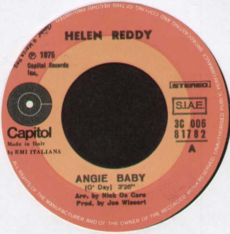 HELEN REDDY - Angie Baby / I Think I'll Write A Song