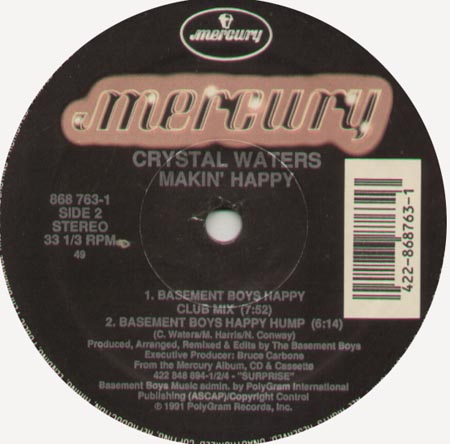 CRYSTAL WATERS - Makin' Happy (Steve Silk Hurley, Basement Boys Rmxs)