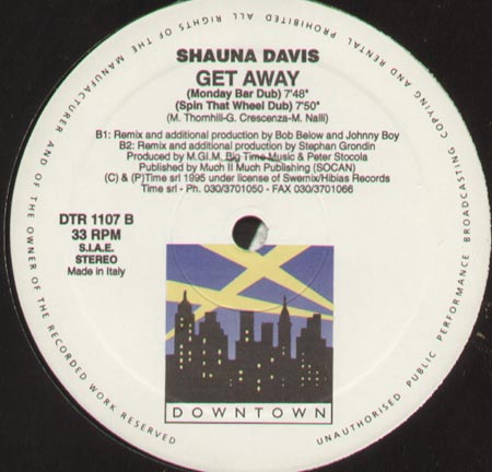 SHAUNA DAVIS - Get Away (Stonebridge + Nick Nice, Monday Bar Rmxs) 