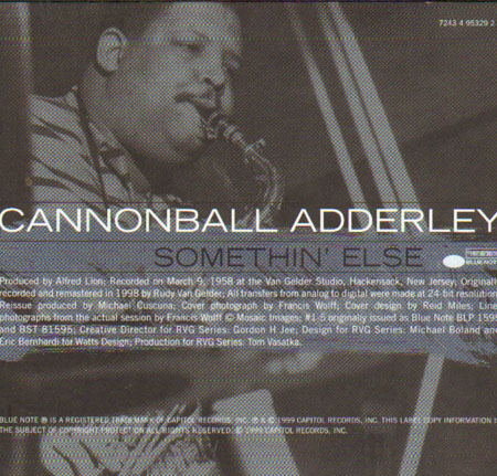 CANNONBALL ADDERLEY - Somethin' Else