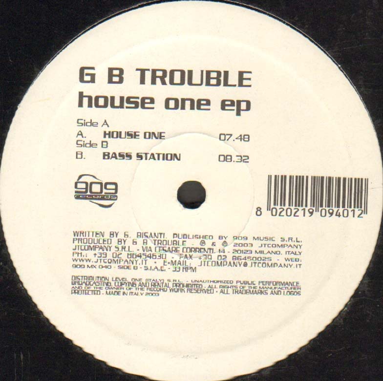 GB TROUBLE - House One EP